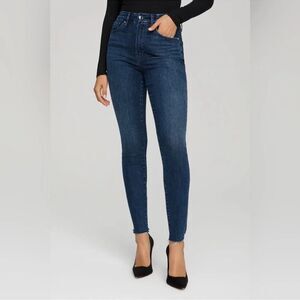 Good American Good Waist Size 10/30 High-Rise Skinny Raw Hem Blue777